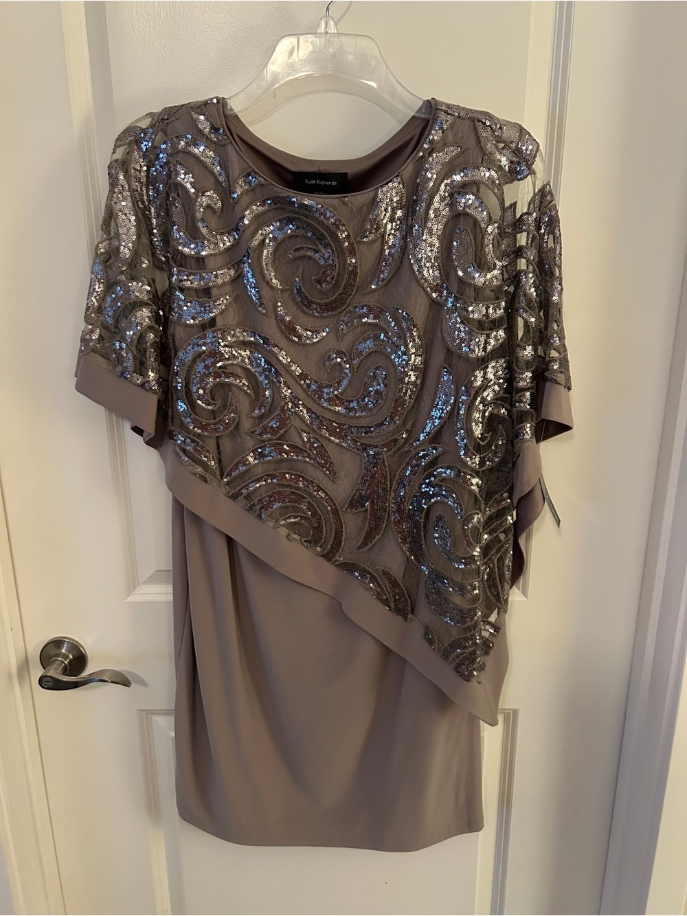 R&M Richards Sequin Swirl Midi Dress